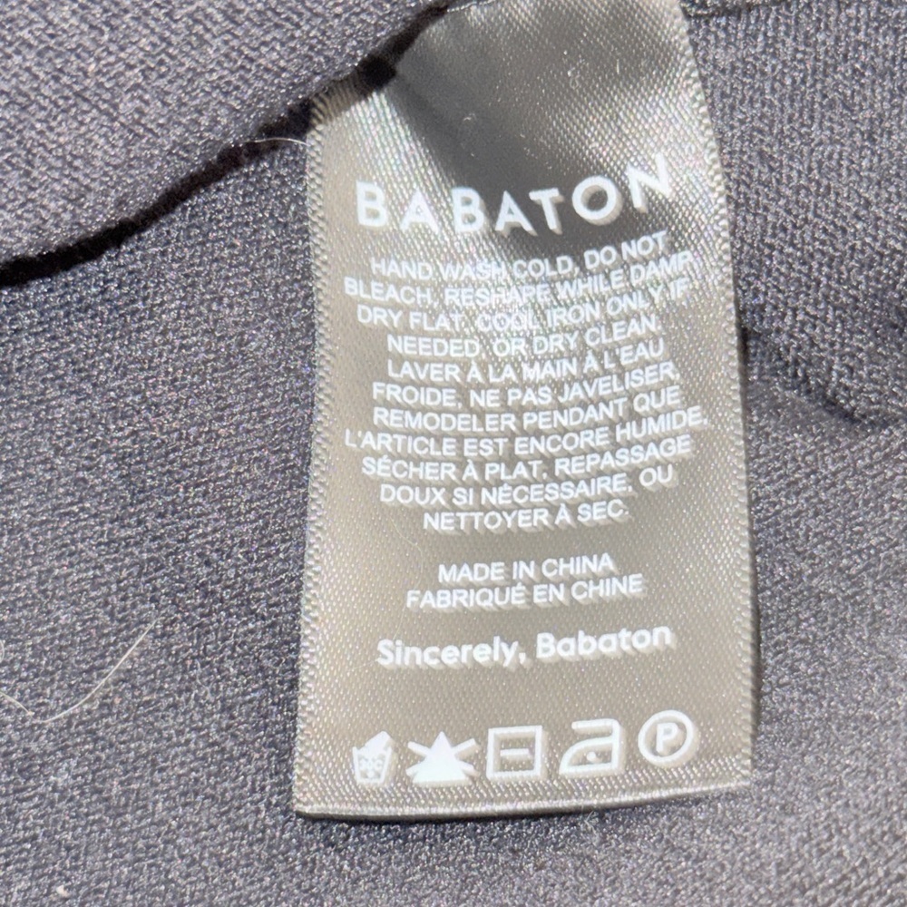 Babaton Aritzia Square Neck Cropped Long Sleeve Top Black | Size Small - Picture 4 of 7